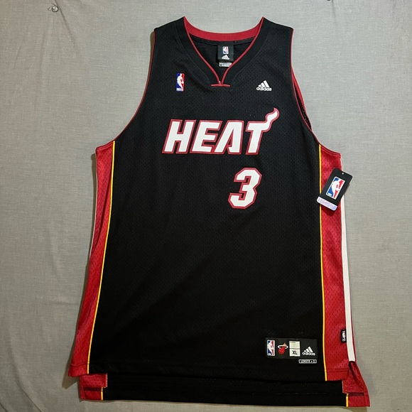 Other - Vintage Dwyane Wade #3 adidas Jersey Men's XL Miami Heat Black Sleeveless.